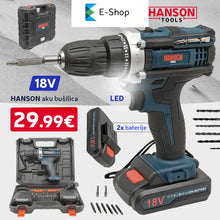 Načítať obrázok do zobrazovača galérie, Hanson Aku Builica 18V + Set Alata