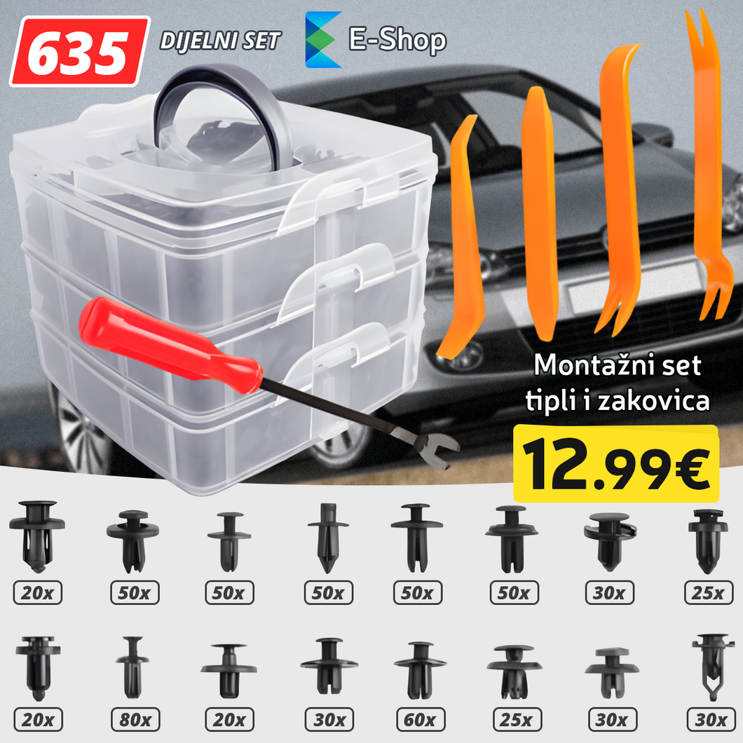 MONTÁŽNE PLASTOVÉ TIPY – 635 KUSOV