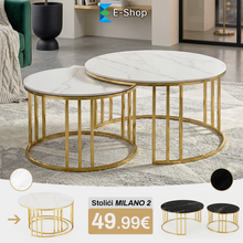 Načítať obrázok do zobrazovača galérie, KONFERENČNÉ STOLÍKY – IMITÁCIA MRAMORU "MILANO"- 2 KUSY
