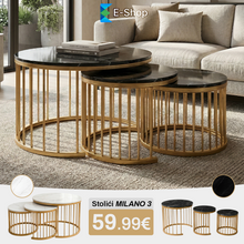 Načítať obrázok do zobrazovača galérie, KONFERENČNÉ STOLÍKY – IMITÁCIA MRAMORU "MILANO"- 3 KUSY

