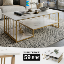 Načítať obrázok do zobrazovača galérie, MODERNÝ KONFERENČNÝ STOLÍK DO OBÝVAČKY  IMITÁCIA MRAMORU-"FLORENCE"
